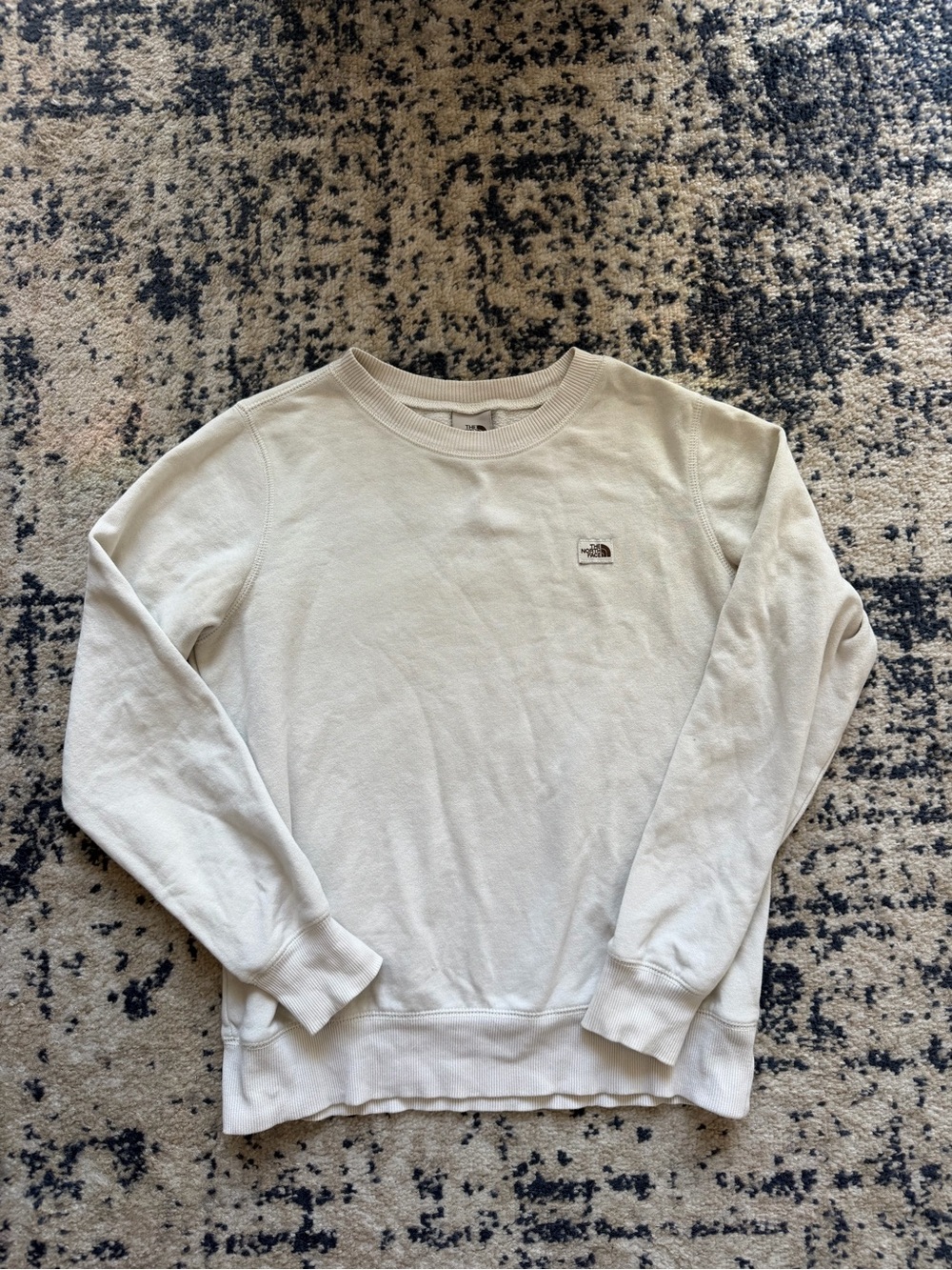 The North Face Off-White Crewneck Sweatshirt with Brown Logo